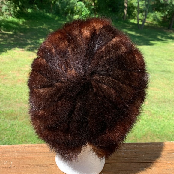 Vintage 1950\'s Brown Mink Fur Hat main image 5